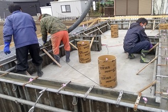水戸市M様邸 生コン流し